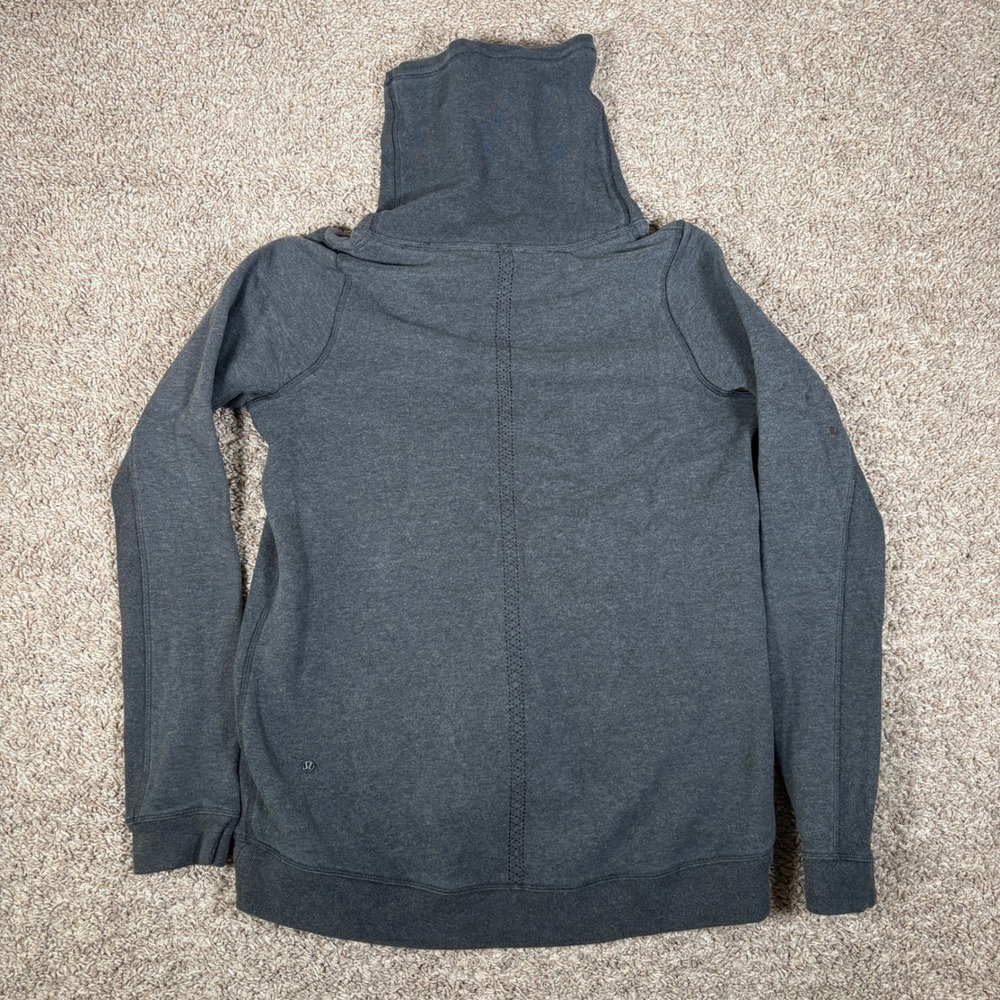 Lululemon Avenue Pullover Funnel Neck Hoodie Gray Heather Thumbholes - Picture 5 of 7